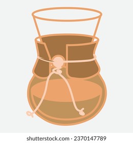 Coffee. Italian coffee pot with text All You Need is Coffee. Banner for cafe, restaurant, menu, coffee dreams theme. cup icon in the line style. vector illustration on a brown background