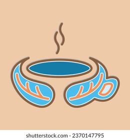 Coffee. Italian coffee pot with text All You Need is Coffee. Banner for cafe, restaurant, menu, coffee dreams theme. cup icon in the line style. vector illustration on a brown background