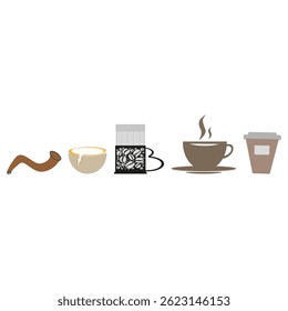 Coffee item icon. Beverage tool collection. Vector drink equipment. Lifestyle object symbol.