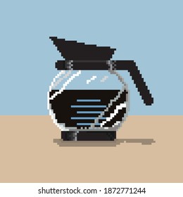 Coffee Jar 8 bit isolated on Table