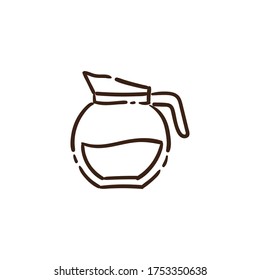 Coffee jar doodle icon. Hand drawn cafeteria symbol.