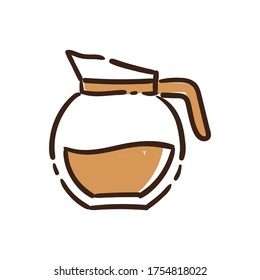 Kaffeekarren-Symbol Handgezeichnetes Cafeteria-Symbol.