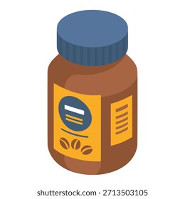 Coffee jar drink beverage flat color vector illustration template design