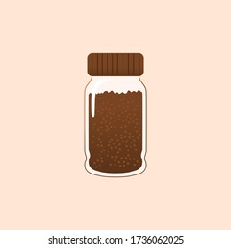 coffee jar flat vector with brown color
