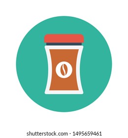 coffee jar glyph flat vector icon