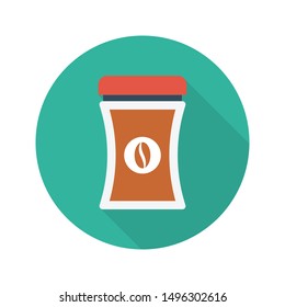 coffee jar glyph flat vector icon