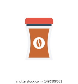 coffee jar glyph flat vector icon