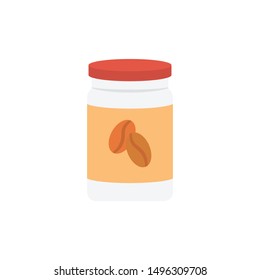 coffee jar glyph flat vector icon