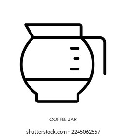 coffee jar icon. Line Art Style Design Isolated On White Background