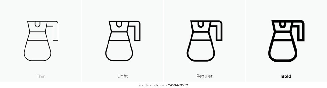 coffee jar icon. Thin, Light Regular And Bold style design isolated on white background