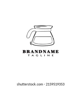 coffee jar logo cartoon icon design template black modern isolated vector illustration