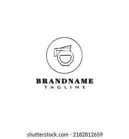 coffee jar logo cartoon icon design template black modern isolated vector illustration