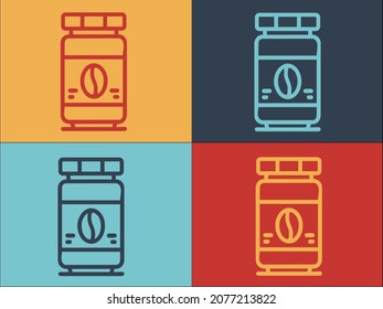 Plantilla de logotipo de café Jar, sencillo icono plano de café, tarro,contenedor