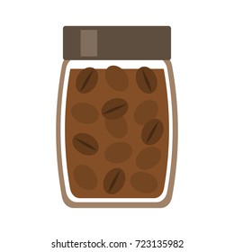 Coffee jar on white background, vector illustration.