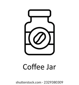 Coffee Jar Vector outline Icon Design illustration. Food and Drinks Symbol on White background EPS 10 File 