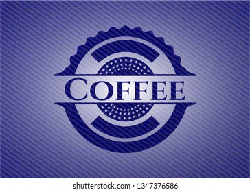 Coffee jean or denim emblem or badge background