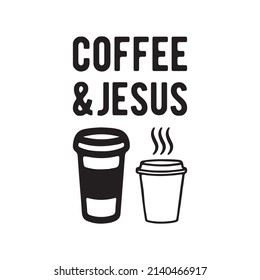 café y Jesús Vector diciendo. Aislamiento blanco
