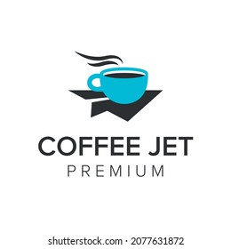 coffee jet logo icon vector template