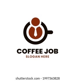 Diseño de la plantilla del logotipo del trabajo de café. Ilustración del vector