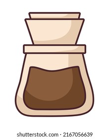 coffee jug with filters over white