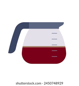 Coffee jug. Glass carafe for coffee maker. Icon minimalist style. Coffee brewing concept, breakfast, coffee-break, cafe, coffee house. Stylized flat vector. Isolated