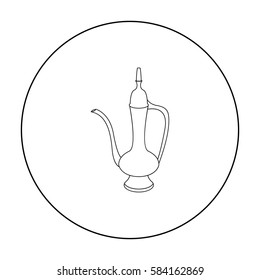 Coffee jug icon in outline style isolated on white background. Turkey symbol stock vector illustration.
