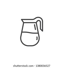 Coffee jug line icon. linear style sign for mobile concept and web design. Coffee pot, carafe outline vector icon. Symbol, logo illustration. Pixel perfect vector graphics