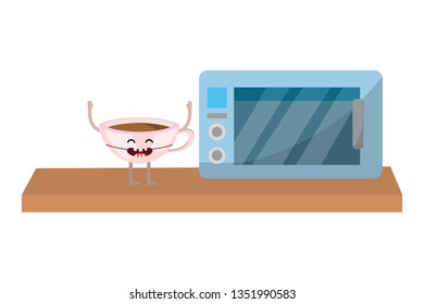 coffee kawaii mug cartoon