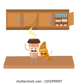 coffee kawaii mug cartoon