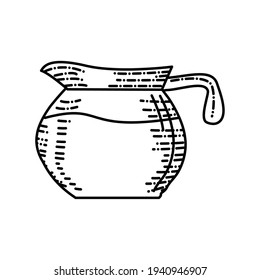coffee kettle beverage sketch isolated