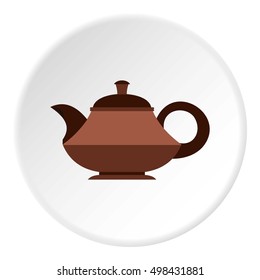 Coffee kettle with big handle icon. Flat illustration of coffee kettle with big handle vector icon for web