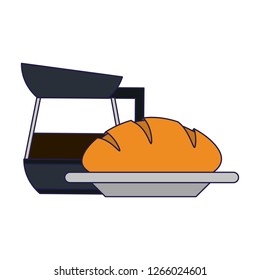 coffee kettle and bread on dish
