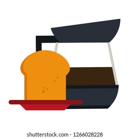 coffee kettle and bread on dish