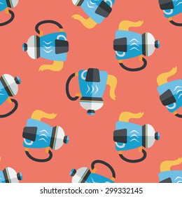 coffee kettle and cup flat icon,eps10 seamless pattern background