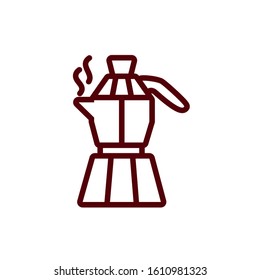 Coffee kettle design of time drink breakfast beverage shop morning store aroma and caffeine theme Vector illustration