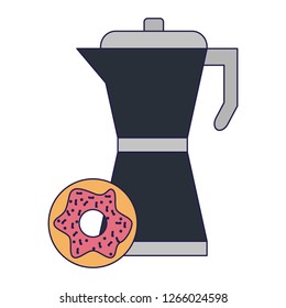 coffee kettle and donut