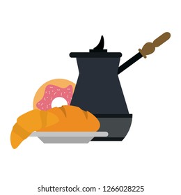 coffee kettle donut and bread