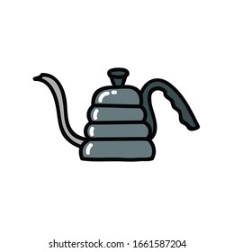 coffee kettle doodle icon, vector illustration