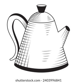 coffee kettle drawn illustration isolated