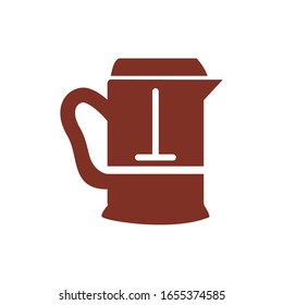 coffee kettle drink silhouette style icon vector illustration design