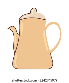 coffee kettle flat icon isolated