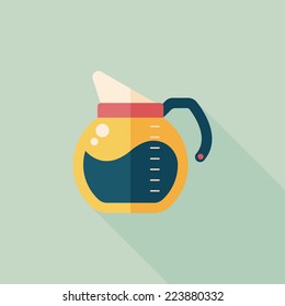 coffee kettle flat icon with long shadow,eps10