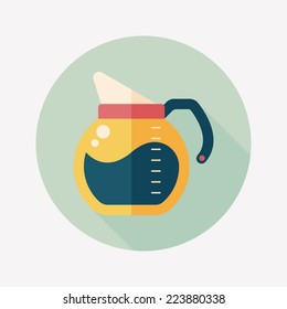 coffee kettle flat icon with long shadow,eps10