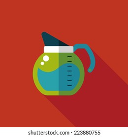 coffee kettle flat icon with long shadow,eps10