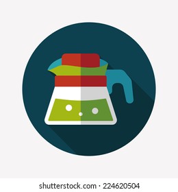 coffee kettle flat icon with long shadow,eps10