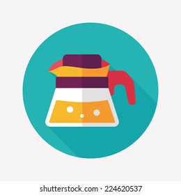 coffee kettle flat icon with long shadow,eps10