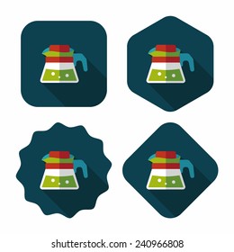 coffee kettle flat icon with long shadow,eps10