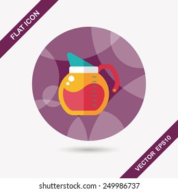 coffee kettle flat icon with long shadow,eps10