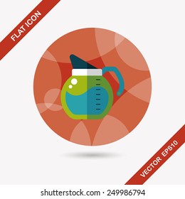 coffee kettle flat icon with long shadow,eps10