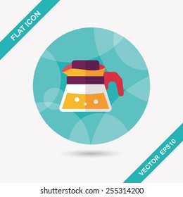 coffee kettle flat icon with long shadow,eps10